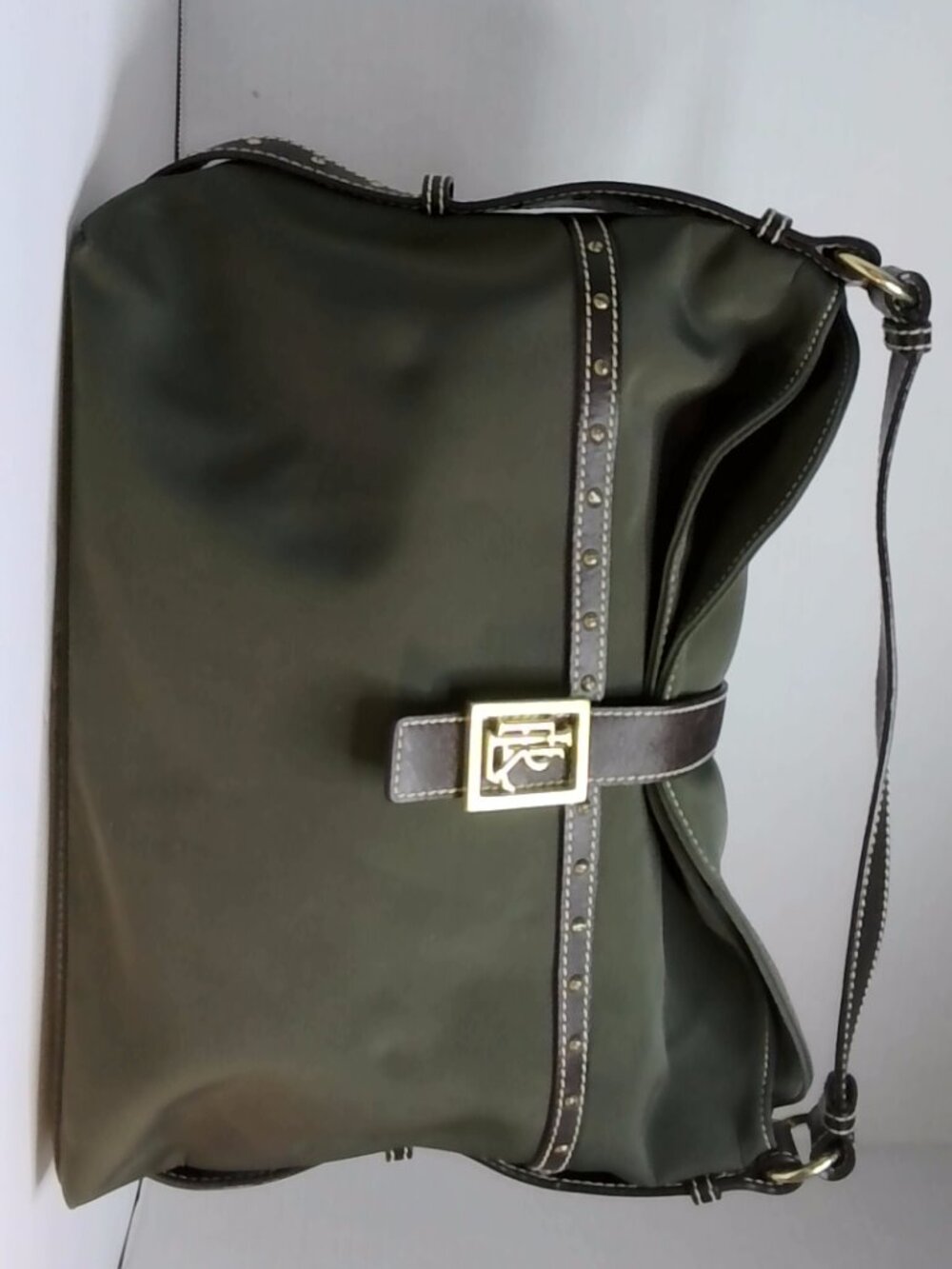 Lauren Ralph Lauren olive nylon hobo bag NWOT